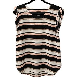 Ann Taylor Factory Women’s sleeveless black/cream/pink/tan striped top Size XS